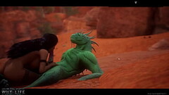 A girl is fucked by a lizard with two cocks - Wild Life Thumb