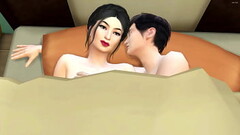 Step son enters his hot japanese step mom room late at night to share the bed with her because he wa Thumb