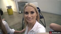 3 blondes licking and toying their ass Thumb
