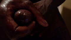 Hallelujah Johnson Tall Dark Chocolate muscles tattoos hairy BBC solo Masturbating Thumb