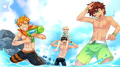 Twinks flirting and fighting on the beach | Camp Buddy - Yoichi Route - Part 10 Thumb