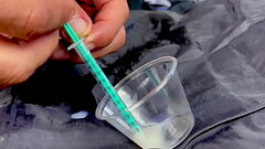 Eddie Danger tests his sperm fertility cum playing Thumb