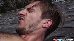 Ginger bottom barebacked by ripped jock until spraying cum Thumb