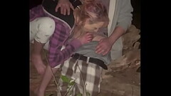 Public slut deep throats nervous stranger in the woods! View channel videos of Ariel getting kinky a Thumb