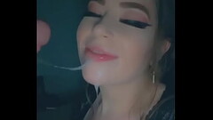 Swallowing a big cumshot after giving sloppy head Thumb