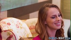 Redheaded lesbian licks out teen babes pussy Thumb