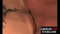 Cocksucked German wolf barebacking in threeway Thumb