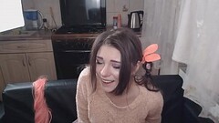 I caress my breasts and play with a dildo Thumb