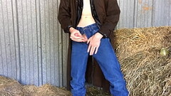 Hung Cowboy Jack Snowhill Jacking Solo in Shed and Shoots Huge Load Thumb