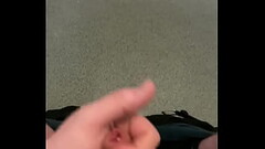 Pleasuring myself in the toilets with big cumshot Thumb
