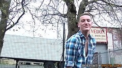 Three amateur twinks picked up and bang in a vehicle Thumb