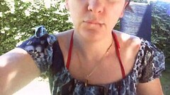 Your beautiful shows off her diaper in a public garden full of piss Thumb