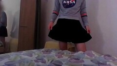 Cute crossdresser NASA fan having fun Thumb