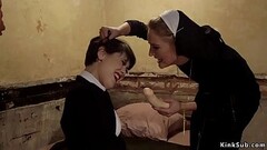 Brunette sister rimming lesbian nun Thumb