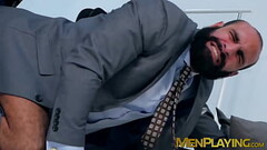 Classy hunk gives a sloppy blowjob and has his ass drilled Thumb