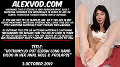 Hotkinkyjo put elbow long hand dildo in her anal hole &amp_ prolapse Thumb