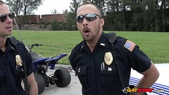 Big dicked CRIMINAL bottoming for TWO sexy HAIRY cops Thumb