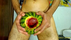 Fucking a watermelon until I cum inside it - Camilo Brown Thumb