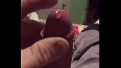 Chubby guy with small dick pre-cumming before jacking off Thumb