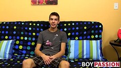 Young skinny gay dude having fun with his throbbing penis Thumb