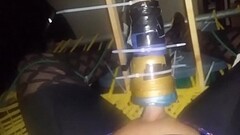 Tied up and to cum in spandex fleshlight machine Thumb