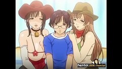Nerd gets dick between busty babes tits - Boobalicious - Hentai.xxx Thumb