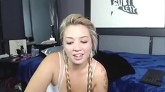 Young sexy blonde in pigtails uses A toy In Her perfect Pussy 18flirtCom Thumb