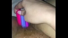 Stretched out with pens, vibrators, dildos and dog toys Thumb