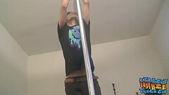 Tattooed straight thug masturbating after using a dance pole Thumb